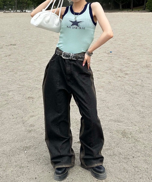 sedacle（セダクル）の「ringer tank top（タンクトップ・レディース・オフホワイト/ブルー/ベージュ・FREE）」の13枚目の写真