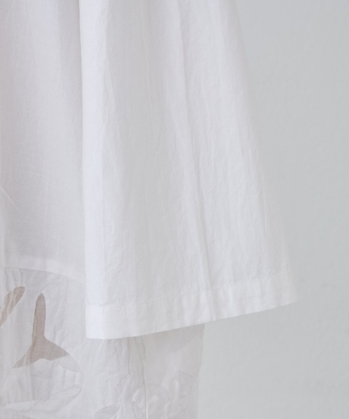 BEARDSLEY（ビアズリー）の「裾切り替えハンドステッチブラウス（シャツ/ブラウス・レディース・ホワイト/ブラック・FREE）」の11枚目の写真