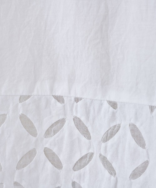 BEARDSLEY（ビアズリー）の「裾切り替えハンドステッチブラウス（シャツ/ブラウス・レディース・ホワイト/ブラック・FREE）」の14枚目の写真