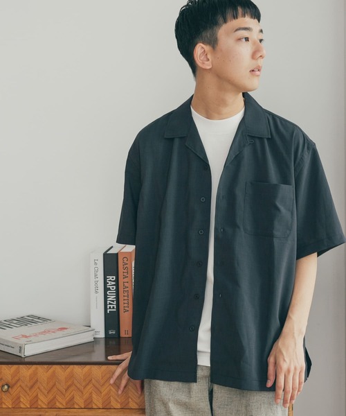 FORK&SPOON（フォークアンドスプーン）の「『セットアップ対応』『速乾』FORK&SPOON　Tec Linen S/S Shirts（シャツ/ブラウス・メンズ・ブラック/カーキ・4/5）」の2枚目の写真