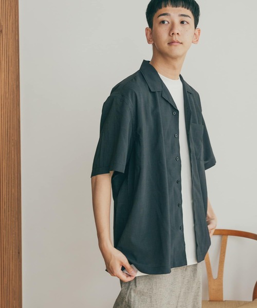 FORK&SPOON（フォークアンドスプーン）の「『セットアップ対応』『速乾』FORK&SPOON　Tec Linen S/S Shirts（シャツ/ブラウス・メンズ・ブラック/カーキ・4/5）」の5枚目の写真