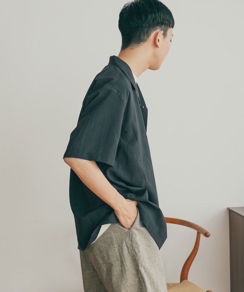 FORK&SPOON（フォークアンドスプーン）の「『セットアップ対応』『速乾』FORK&SPOON　Tec Linen S/S Shirts（シャツ/ブラウス・メンズ・ブラック/カーキ・4/5）」の7枚目の写真