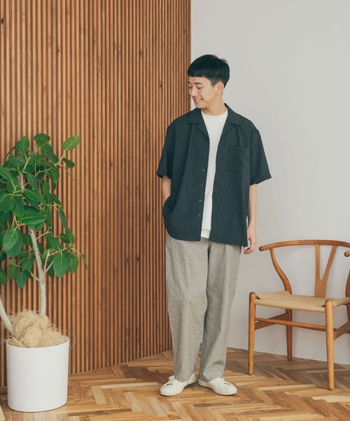 FORK&SPOON（フォークアンドスプーン）の「『セットアップ対応』『速乾』FORK&SPOON　Tec Linen S/S Shirts（シャツ/ブラウス・メンズ・ブラック/カーキ・4/5）」の9枚目の写真