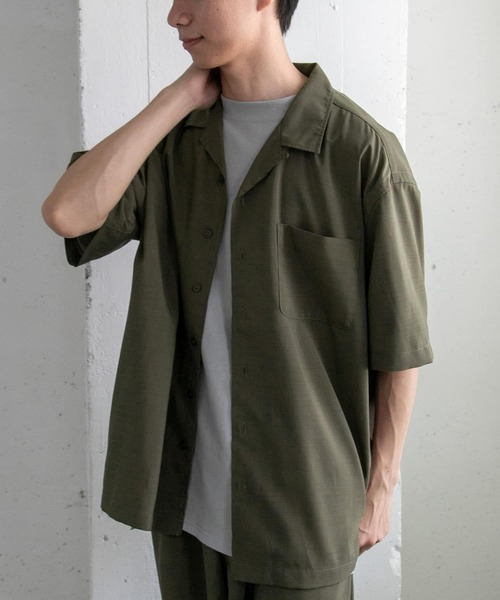 FORK&SPOON（フォークアンドスプーン）の「『セットアップ対応』『速乾』FORK&SPOON　Tec Linen S/S Shirts（シャツ/ブラウス・メンズ・ブラック/カーキ・4/5）」の8枚目の写真