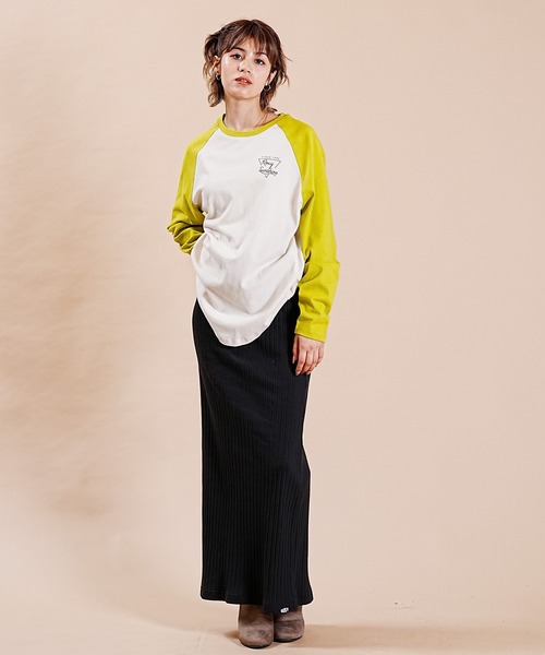 ROXY(ロキシー)の「ROXY/ロキシー ロゴロンT ラグランスリーブ ラウンドTシャツ RLT234025(Tシャツ/カットソー・レディース・ホワイト系その他/ホワイト×グリーン/ホワイト×ネイビー・M)」の7枚目の写真