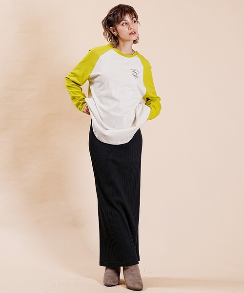 ROXY(ロキシー)の「ROXY/ロキシー ロゴロンT ラグランスリーブ ラウンドTシャツ RLT234025(Tシャツ/カットソー・レディース・ホワイト系その他/ホワイト×グリーン/ホワイト×ネイビー・M)」の8枚目の写真