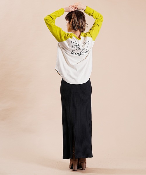 ROXY(ロキシー)の「ROXY/ロキシー ロゴロンT ラグランスリーブ ラウンドTシャツ RLT234025(Tシャツ/カットソー・レディース・ホワイト系その他/ホワイト×グリーン/ホワイト×ネイビー・M)」の11枚目の写真