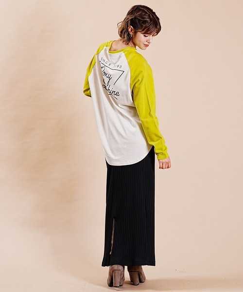 ROXY(ロキシー)の「ROXY/ロキシー ロゴロンT ラグランスリーブ ラウンドTシャツ RLT234025(Tシャツ/カットソー・レディース・ホワイト系その他/ホワイト×グリーン/ホワイト×ネイビー・M)」の10枚目の写真