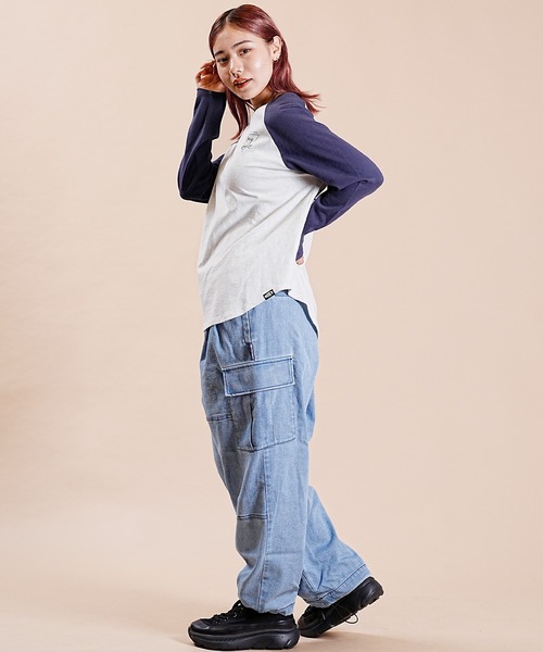 ROXY(ロキシー)の「ROXY/ロキシー ロゴロンT ラグランスリーブ ラウンドTシャツ RLT234025(Tシャツ/カットソー・レディース・ホワイト系その他/ホワイト×グリーン/ホワイト×ネイビー・M)」の21枚目の写真