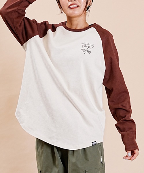 ROXY(ロキシー)の「ROXY/ロキシー ロゴロンT ラグランスリーブ ラウンドTシャツ RLT234025(Tシャツ/カットソー・レディース・ホワイト系その他/ホワイト×グリーン/ホワイト×ネイビー・M)」の12枚目の写真