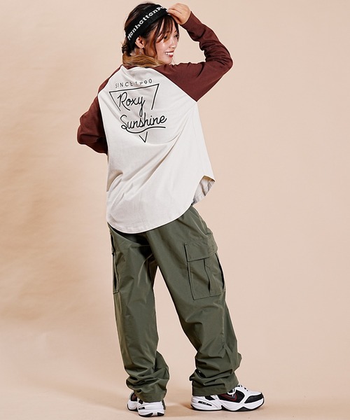 ROXY(ロキシー)の「ROXY/ロキシー ロゴロンT ラグランスリーブ ラウンドTシャツ RLT234025(Tシャツ/カットソー・レディース・ホワイト系その他/ホワイト×グリーン/ホワイト×ネイビー・M)」の18枚目の写真