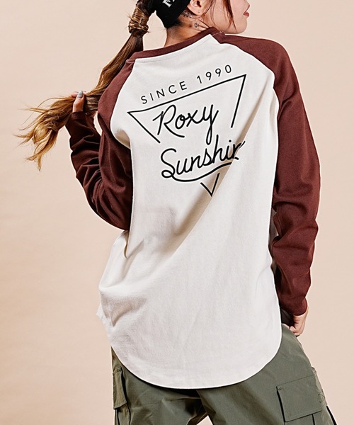ROXY(ロキシー)の「ROXY/ロキシー ロゴロンT ラグランスリーブ ラウンドTシャツ RLT234025(Tシャツ/カットソー・レディース・ホワイト系その他/ホワイト×グリーン/ホワイト×ネイビー・M)」の14枚目の写真