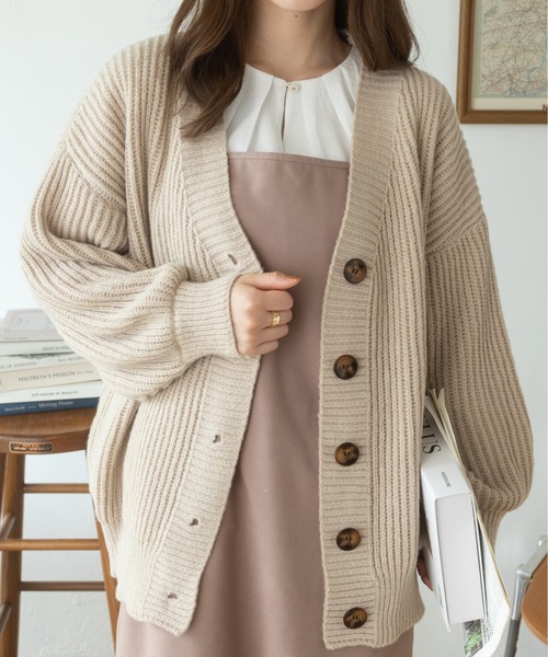 Ada.（エイダ）の「マーブルボタン オーバーサイズ カーディガン