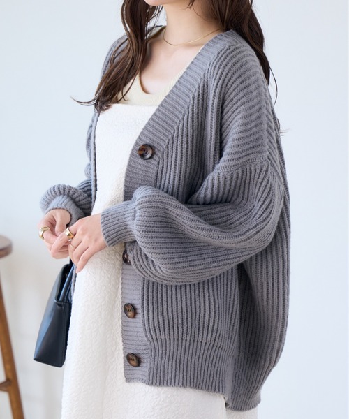 Ada.（エイダ）の「マーブルボタン オーバーサイズ カーディガン