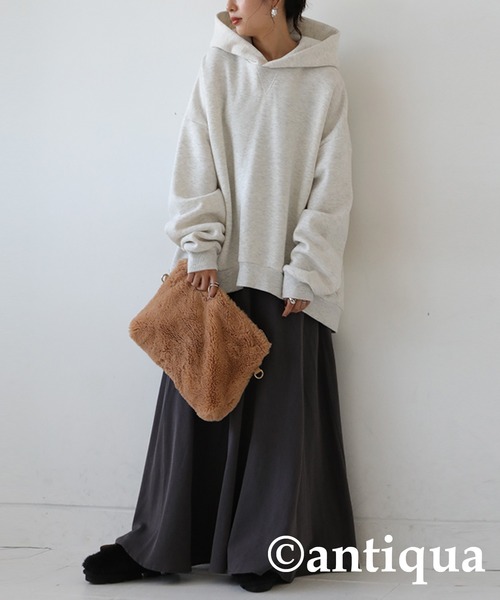 綿混生地裏起毛パーカー