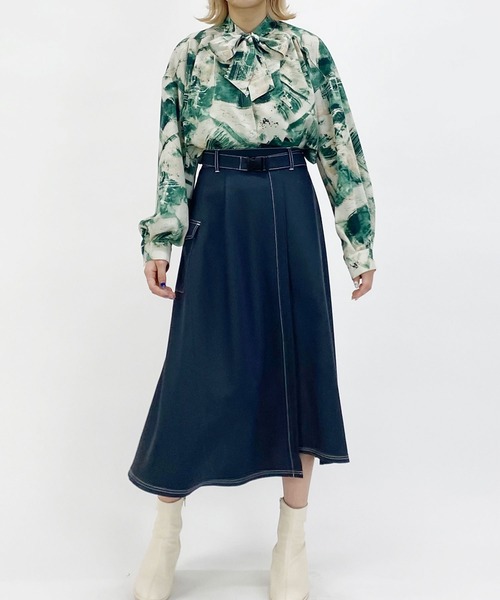 179/WG（イチナナキュウダブルジー）の「ベルト付きアシンメトリースカート（スカート・レディース・その他1/その他2/チャコールグレー・MEDIUM）」の20枚目の写真