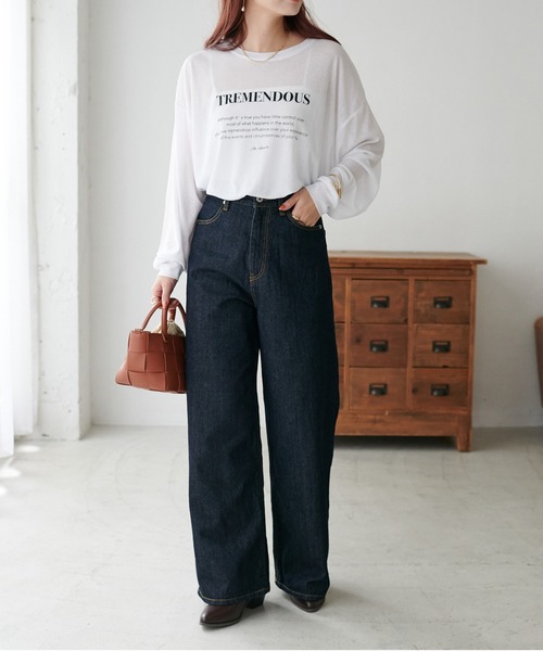 DISCOAT（ディスコート）の「USコットンデニムワイドパンツ（デニムパンツ・レディース・ブラック/ネイビー・SMALL/MEDIUM/LARGE）」の3枚目の写真