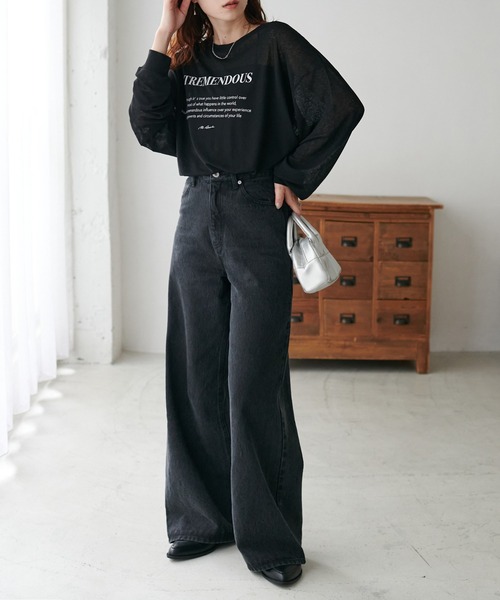 DISCOAT（ディスコート）の「USコットンデニムワイドパンツ（デニムパンツ・レディース・ブラック/ネイビー・SMALL/MEDIUM/LARGE）」の17枚目の写真