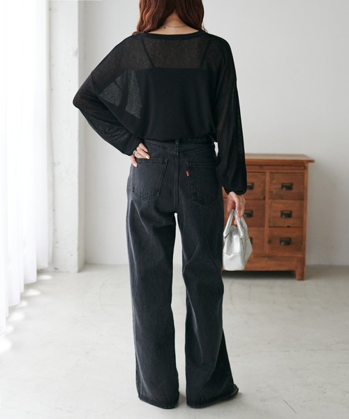 DISCOAT（ディスコート）の「USコットンデニムワイドパンツ（デニムパンツ・レディース・ブラック/ネイビー・SMALL/MEDIUM/LARGE）」の20枚目の写真