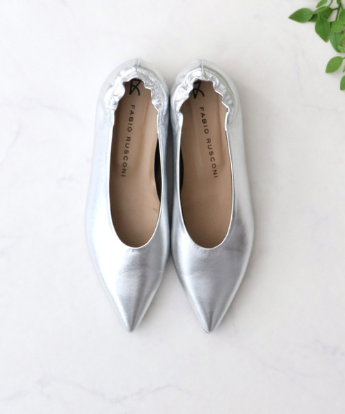 FABIO RUSCONI ポインテッドトウシャーリングパンプス(F31510) セール】【FABIO RUSCONI】ポインテッドトウシャーリングパンプス