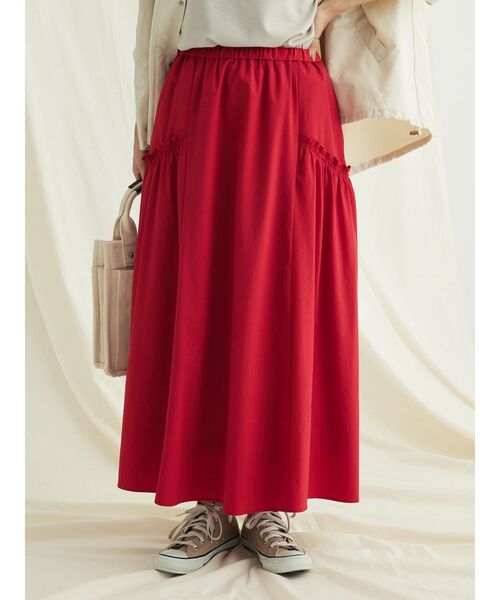 CRAFT STANDARD BOUTIQUE(クラフトスタンダードブティック)の「サイドフリルギャザースカート(スカート・レディース・ブラック/カーキ/レッド・FREE)」の5枚目の写真