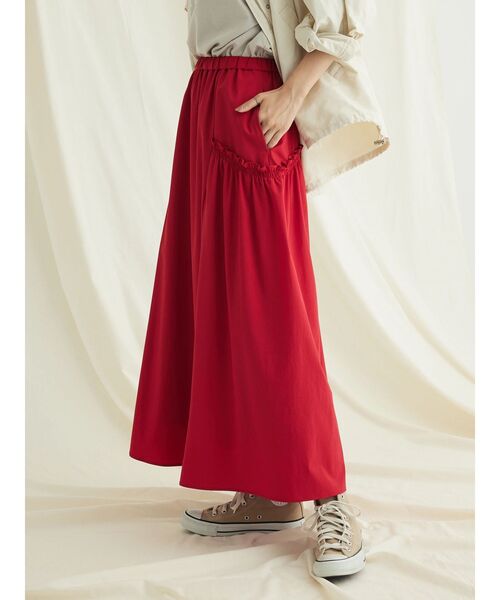 CRAFT STANDARD BOUTIQUE(クラフトスタンダードブティック)の「サイドフリルギャザースカート(スカート・レディース・ブラック/カーキ/レッド・FREE)」の6枚目の写真