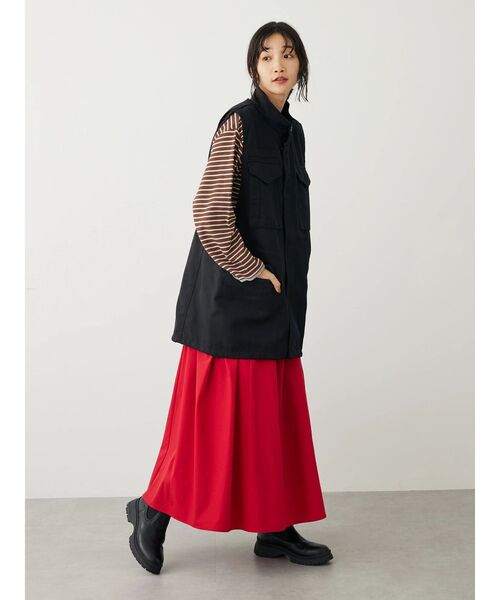 CRAFT STANDARD BOUTIQUE(クラフトスタンダードブティック)の「サイドフリルギャザースカート(スカート・レディース・ブラック/カーキ/レッド・FREE)」の17枚目の写真