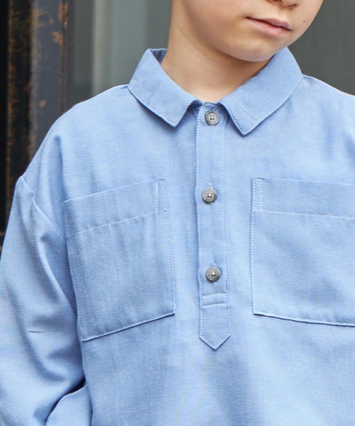 PAIRMANON STREET（ペアマノンストリート）の「【PAIRMANON STREET】アノラック シャツ 長袖 胸ポケット（シャツ/ブラウス・キッズ・ブルー/その他/ブラック/レッド系その他・100/120/130/90/150/140/110）」の7枚目の写真