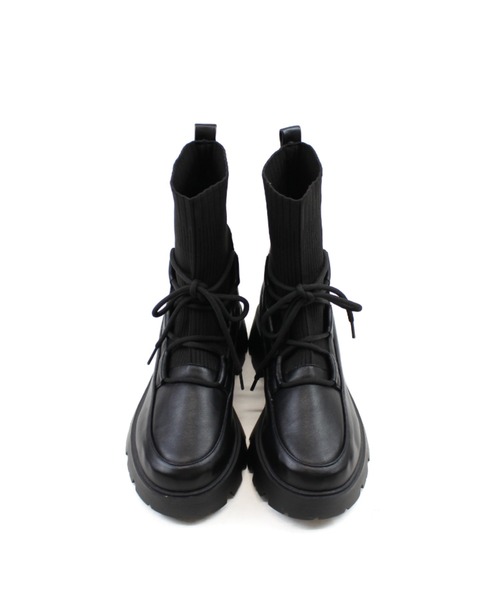 VIVIAN(ヴィヴィアン)の「厚底レースアップニットブーツ ZOZOTOWN+オフィシャルサイト限定商品(ブーツ・レディース・アイボリー/ブラック・M/L/LL/S)」の19枚目の写真