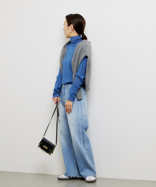 JOURNAL STANDARD（ジャーナルスタンダード）の「《追加》シアーネットハイネックプルオーバー（Tシャツ/カットソー・レディース・ライトグレー/ブラウン系その他/アイボリー/ブルー・FREE）」の11枚目の写真