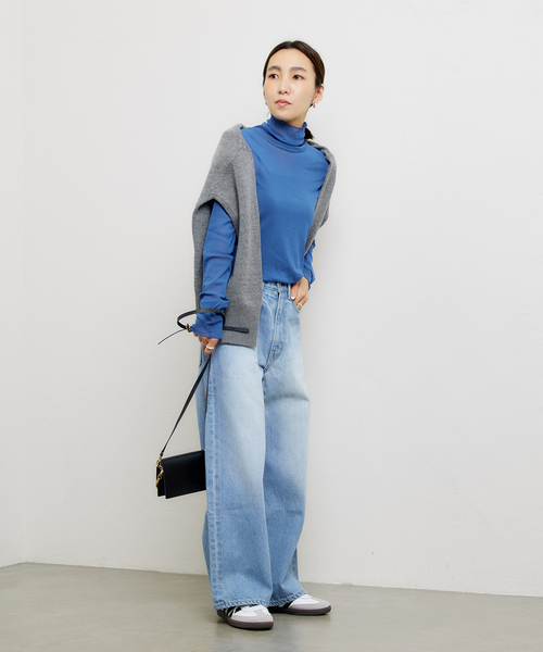 JOURNAL STANDARD（ジャーナルスタンダード）の「《追加》シアーネットハイネックプルオーバー（Tシャツ/カットソー・レディース・ライトグレー/ブラウン系その他/アイボリー/ブルー・FREE）」の14枚目の写真