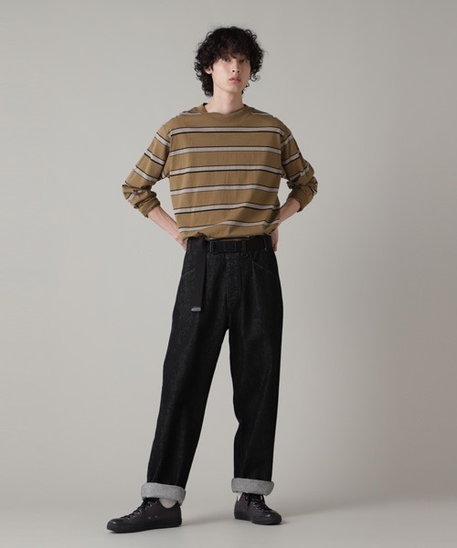 MHL.（エムエイチエル）の「OUTLINE STRIPE JERSEY（Tシャツ