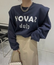レイヤード風ロゴトレーナー