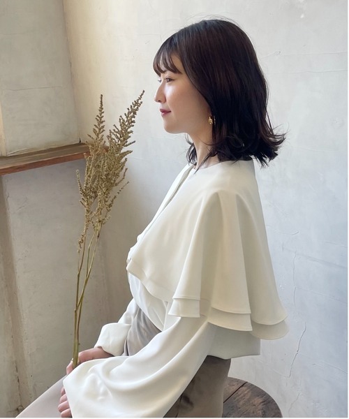 mellowneon（メロウネオン）の「ケープバルーンブラウス（シャツ/ブラウス・レディース・アイボリー・FREE）」の3枚目の写真