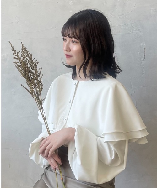 mellowneon（メロウネオン）の「ケープバルーンブラウス（シャツ/ブラウス・レディース・アイボリー・FREE）」の8枚目の写真