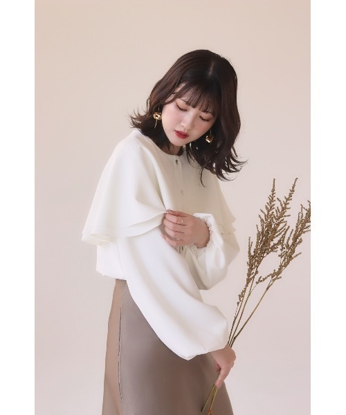 mellowneon（メロウネオン）の「ケープバルーンブラウス（シャツ/ブラウス・レディース・アイボリー・FREE）」の10枚目の写真