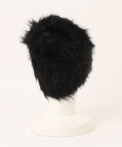 WHO'S WHO gallery（フーズフーギャラリー）の「シャギーニットワッチ（ニットキャップ/ビーニー・レディース・ブラック/アイボリー・FREE）」の3枚目の写真