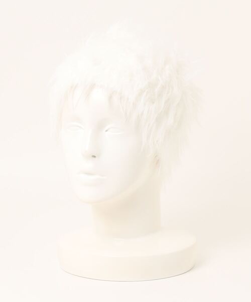 WHO'S WHO gallery（フーズフーギャラリー）の「シャギーニットワッチ（ニットキャップ/ビーニー・レディース・ブラック/アイボリー・FREE）」の5枚目の写真