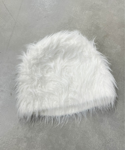 WHO'S WHO gallery（フーズフーギャラリー）の「シャギーニットワッチ（ニットキャップ/ビーニー・レディース・ブラック/アイボリー・FREE）」の8枚目の写真