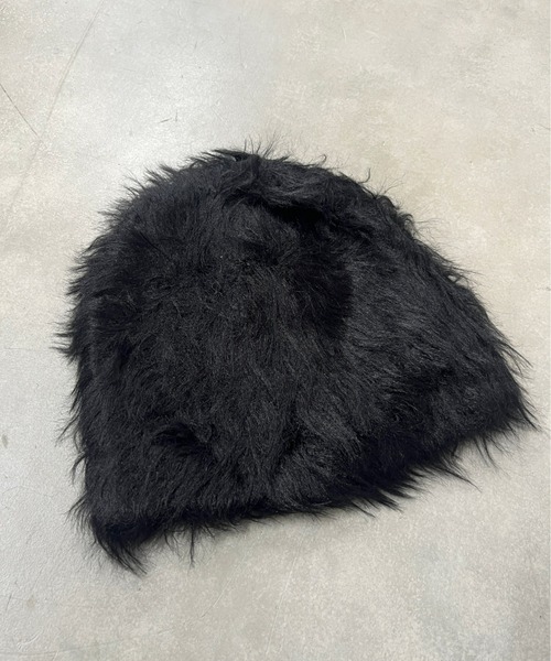 WHO'S WHO gallery（フーズフーギャラリー）の「シャギーニットワッチ（ニットキャップ/ビーニー・レディース・ブラック/アイボリー・FREE）」の10枚目の写真