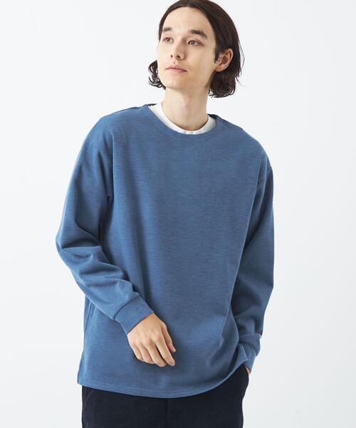 green label relaxing(グリーンレーベルリラクシング)の「メランジ ダブルフェイス ノーカラー カットソー(Tシャツ/カットソー・メンズ・ダークグレー/ワインレッド/ライトブルー/ライトグレー・XL/M/S/L)」の3枚目の写真