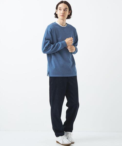 green label relaxing(グリーンレーベルリラクシング)の「メランジ ダブルフェイス ノーカラー カットソー(Tシャツ/カットソー・メンズ・ダークグレー/ワインレッド/ライトブルー/ライトグレー・XL/M/S/L)」の5枚目の写真