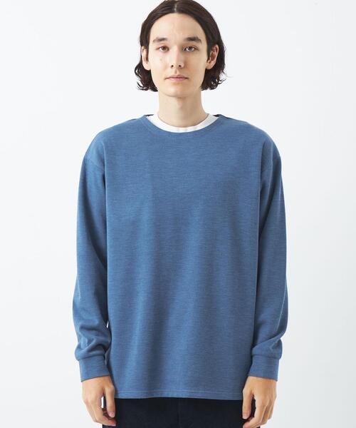 green label relaxing(グリーンレーベルリラクシング)の「メランジ ダブルフェイス ノーカラー カットソー(Tシャツ/カットソー・メンズ・ダークグレー/ワインレッド/ライトブルー/ライトグレー・XL/M/S/L)」の8枚目の写真