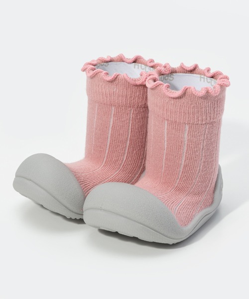 Attipas(アティパス)の「ATTIPAS POM POM アティパス ソックスシューズ ポンポン(ベビーシューズ/ベビーソックス・キッズ・グレー/ベージュ/カーキ/ピンク/ブルー・3.5/5.5/4.5/6.5)」の5枚目の写真