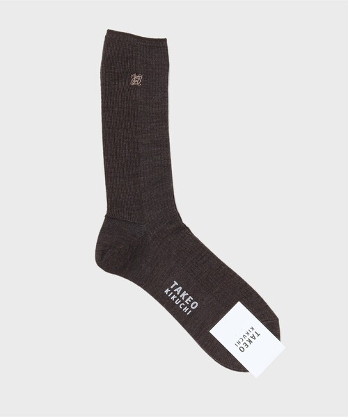 TAKEO KIKUCHI（タケオキクチ）の「◆ウールリブソックス（ソックス/靴下・メンズ・ダークグレー/ブラウン系その他/ダークオレンジ・00）」の2枚目の写真