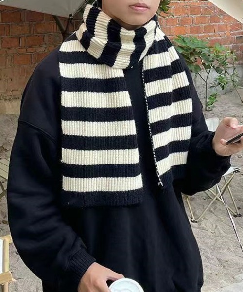 MGV（エムジーヴィー）の「ボーダーニットマフラー（マフラー・メンズ・レッド/ブルー/ブラック・FREE）」の10枚目の写真