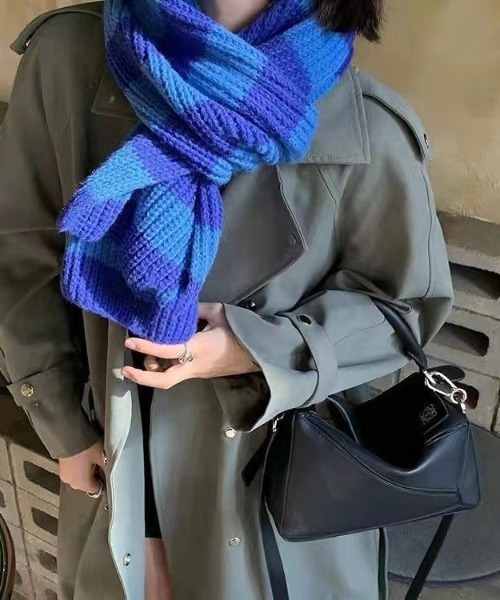 MGV（エムジーヴィー）の「ボーダーニットマフラー（マフラー・メンズ・レッド/ブルー/ブラック・FREE）」の8枚目の写真