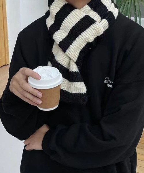 MGV（エムジーヴィー）の「ボーダーニットマフラー（マフラー・メンズ・レッド/ブルー/ブラック・FREE）」の17枚目の写真