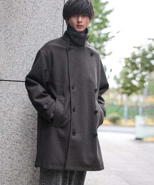 ADMIX/ATELIER SAB MEN(アドミックスアトリエサブメン)の「テック メルトン / オーバーサイズ ミディアム丈 ハーフトレンチコート(トレンチコート・メンズ・ブラック/ダークブラウン/ダークグレー・M/L)」の21枚目の写真