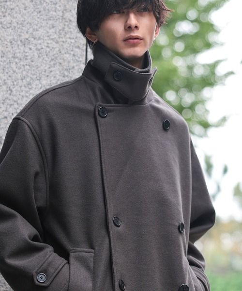 ADMIX/ATELIER SAB MEN(アドミックスアトリエサブメン)の「テック メルトン / オーバーサイズ ミディアム丈 ハーフトレンチコート(トレンチコート・メンズ・ブラック/ダークブラウン/ダークグレー・M/L)」の20枚目の写真